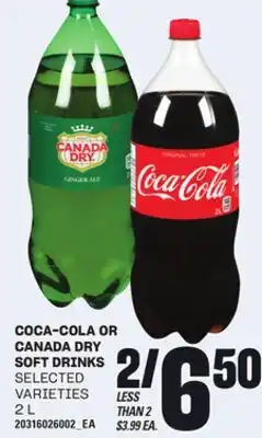 Loblaws COCA-COLA OR CANADA DRY SOFT DRINKS, 2 L offer