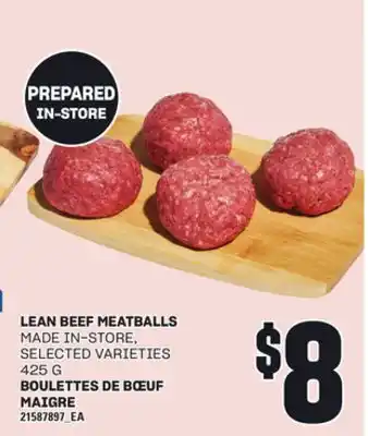 Independent Grocer LEAN BEEF MEATBALLS, 425 G offer