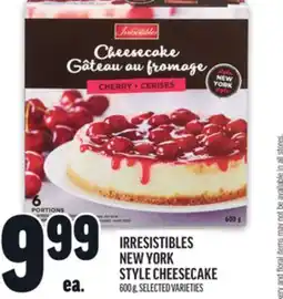 Metro IRRESISTIBLES NEW YORK STYLE CHEESECAKE offer