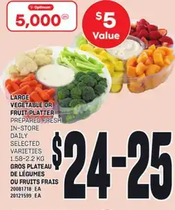 Independent Grocer LARGE VEGETABLE OR FRUIT PLATTER, 1.58-2.2 KG offer