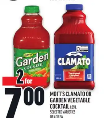 Metro MOTT'S CLAMATO OR GARDEN VEGETABLE COCKTAIL offer