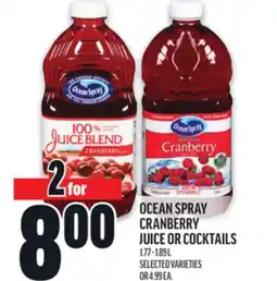 Metro OCEAN SPRAY CRANBERRY JUICE OR COCKTAILS offer