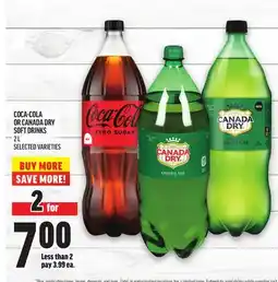 Metro COCA-COLA OR CANADA DRY SOFT DRINKS offer