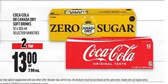 Metro COCA-COLA OR CANADA DRY SOFT DRINKS offer