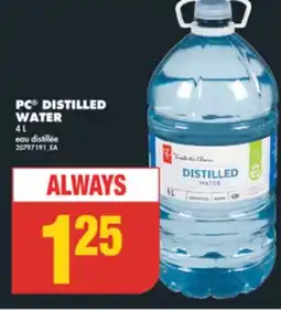 No Frills PC DISTILLED WATER, 4 L offer