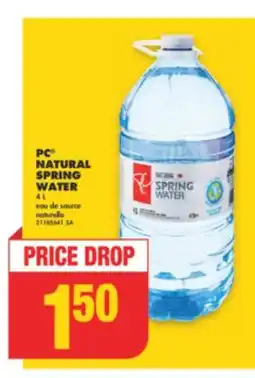 No Frills PC NATURAL SPRING WATER, 4 L offer