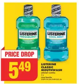 No Frills LISTERINE CLASSIC MOUTHWASH, 1 L offer