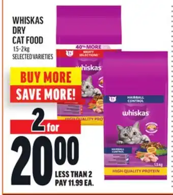 Metro WHISKAS DRY CAT FOOD offer