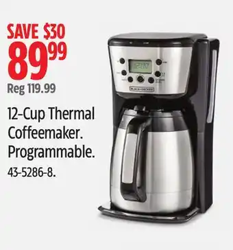 Canadian Tire Black & Decker 12-Cup Thermal Coffeemaker offer