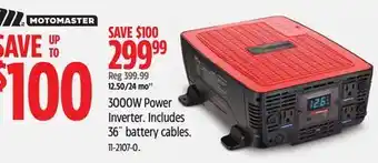 Canadian Tire MotoMaster 3000W Power Inverter offer