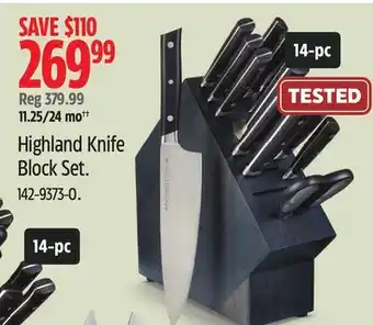 Canadian Tire Paderno Highland Knife Block Set offer