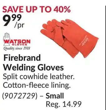 Princess Auto Firebrand Welding Gloves offer