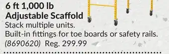 Princess Auto 6 ft 1,000 lb Adjustable Scaffold offer