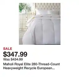 TSC Stores Maholi Royal Elite 280-Thread-Count Heavyweight Recycle European Down Duvet offer
