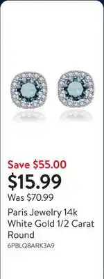 Walmart Paris Jewelry 14k White Gold 1/2 Carat Round offer