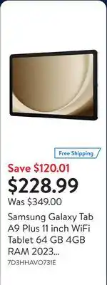 Walmart Samsung Galaxy Tab A9 Plus 11 inch WiFi Tablet 64 GB 4GB RAM 2023 Brand New offer