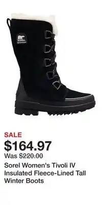 Sport Chek Sorel Women's Tivoli IV Insulated Fleece-Lined Tall Winter Boots offer