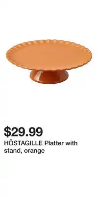 IKEA HÖSTAGILLE Platter with stand, orange offer