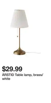IKEA ÅRSTID Table lamp, brass/white offer