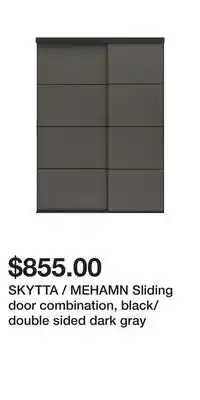 IKEA SKYTTA / MEHAMN Sliding door combination, black/double sided dark gray offer