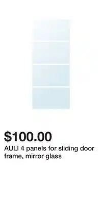 IKEA AULI 4 panels for sliding door frame, mirror glass offer