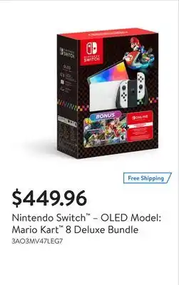 Walmart Nintendo Switch – OLED Model: Mario Kart 8 Deluxe Bundle offer