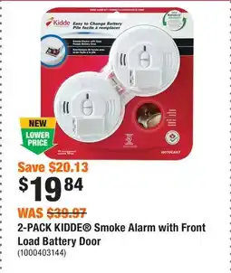 Home Depot 2-PACK KIDDE Smoke Alarm with Front Load Battery Door offer