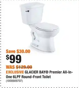 Home Depot EXCLUSIVE GLACIER BAY Premier All-In-One 6LPF Round-Front Toilet offer