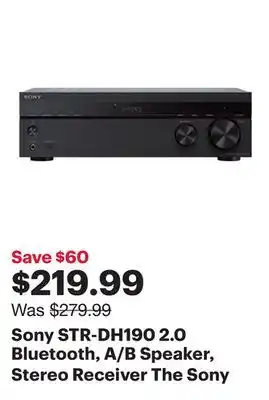 Best Buy Sony STR-DH190 2.0 Bluetooth, A/B Speaker, Stereo Receiver offer