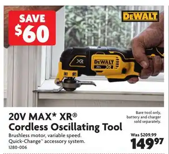 Home Hardware 20V MAX* XR Cordless Oscillating Tool offer