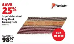Home Hardware 3-1/4 Galvanized Ring Shank Framing Nails offer