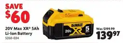 Home Hardware 20V Max XR 5Ah Li-Ion Battery offer