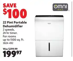 Home Hardware 22 Pint Portable Dehumidifier offer