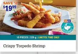 M & M Food Market Crispy Torpedo Shrimp offer