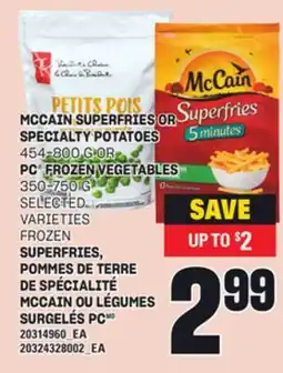Independent City Market MCCAIN SUPERFRIES OR SPECIALTY POTATOES 454-800 G OR PC FROZEN VEGETABLES 350-750 G offer
