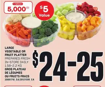 Independent City Market LARGE VEGETABLE OR FRUIT PLATTER, 1.58-2.2 KG offer