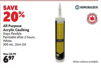 Home Hardware All Purpose Acrylic Caulking offer