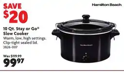Home Hardware 10 Qt. Stay or Go Slow Cooker offer