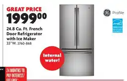 Home Hardware 24.8 cu. ft. French Door Refrigerator with Ice Maker offer