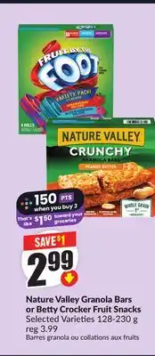 FreshCo Nature Valley Granola Bars or Betty Crocker Fruit Snacks Selected Varieties 128-230g offer