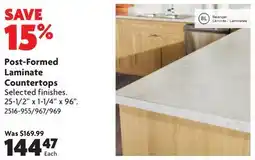 Home Hardware Post-Formed Laminate Countertops offer