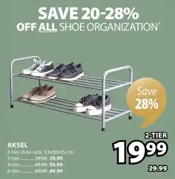 JYSK AKSEL 2-tier shoe rack offer