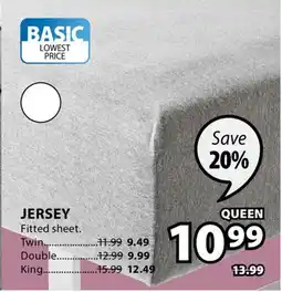 JYSK JERSEY Fitted sheet offer
