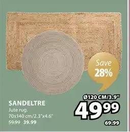JYSK SANDELTRE Jute rug offer