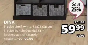 JYSK DINA 3-cube shelf offer