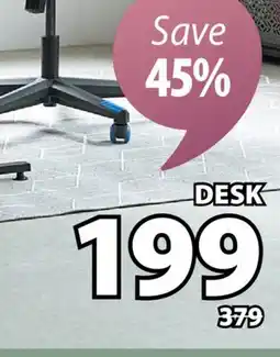JYSK LANGHOLM Deluxe gaming desk with LED lighting and carbon fibre-look top offer