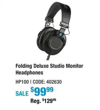 Long & McQuade Folding Deluxe Studio Monitor Headphones offer