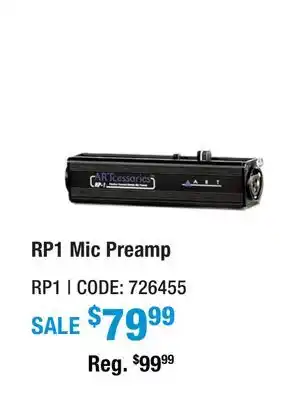 Long & McQuade RP1 Single Channel Remote Preamp offer