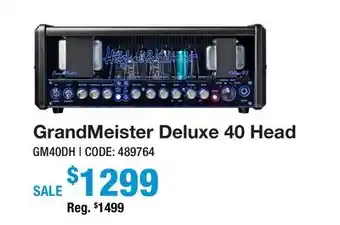 Long & McQuade GrandMeister Deluxe 40 - 40 Watt 4 Channel Head offer