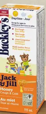 Walmart Buckley's Jack & Jill Multi-Symptom Daytime100 mL 7 or Daytime Honey 115 mL Syrup offer